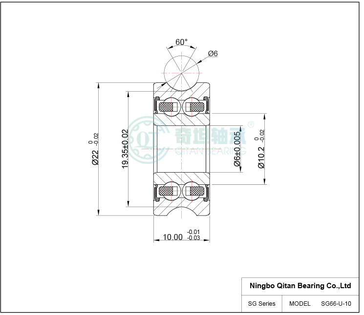 SG66 6x22x10 Embroidery Machine Bearing