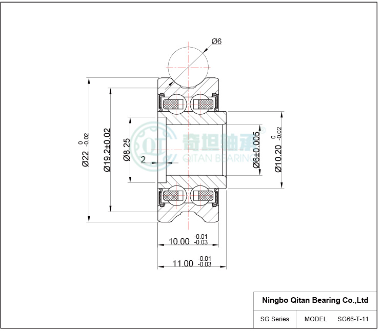 SG66 6x22x10/11 Embroidery Machine Bearing